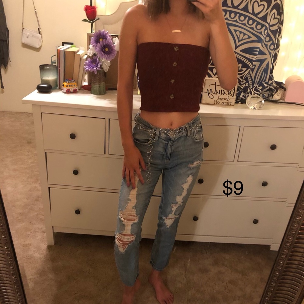 Maroon tube top